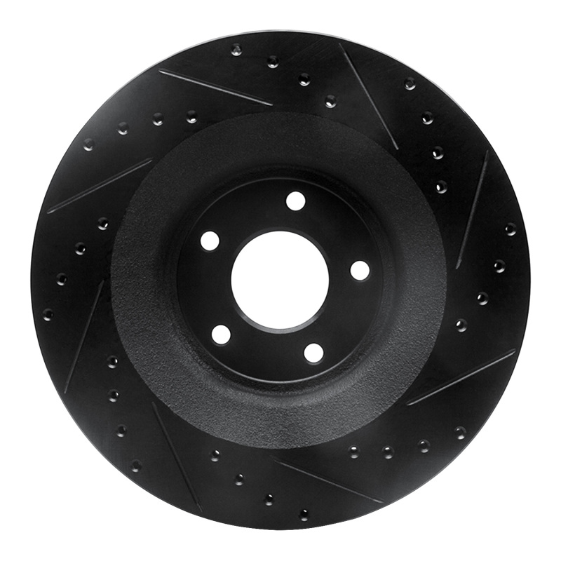 Chrysler 200 Brake Rotor (1) - Front Left - R1 Concepts - Drilled & Slotted - Black - `08-`14